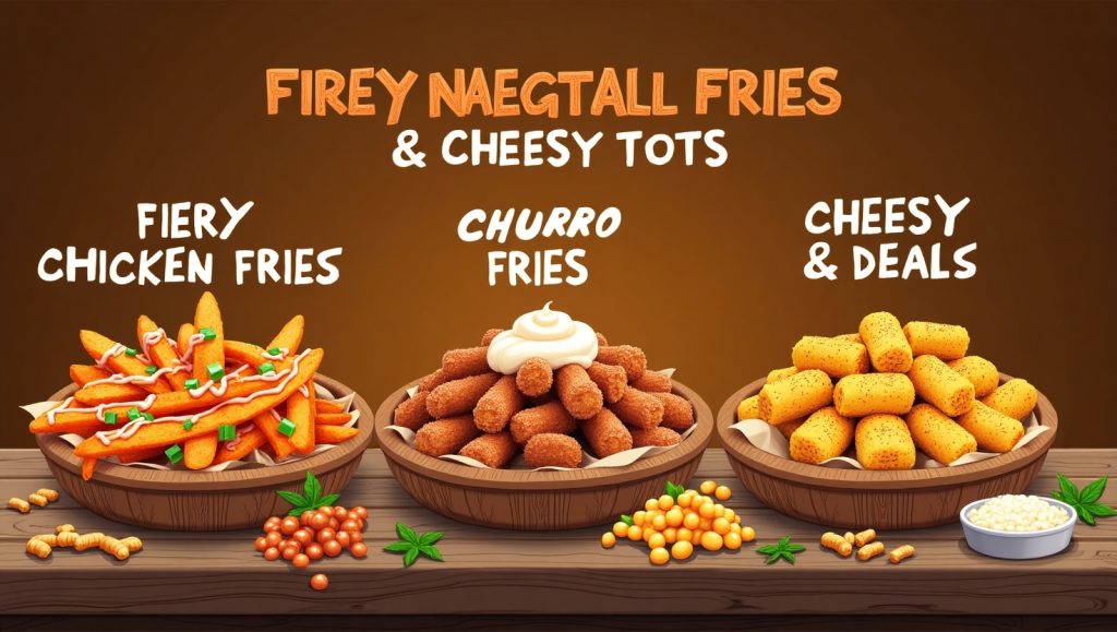 Fiery Chicken Fries, Churro Fries & Cheesy Tots