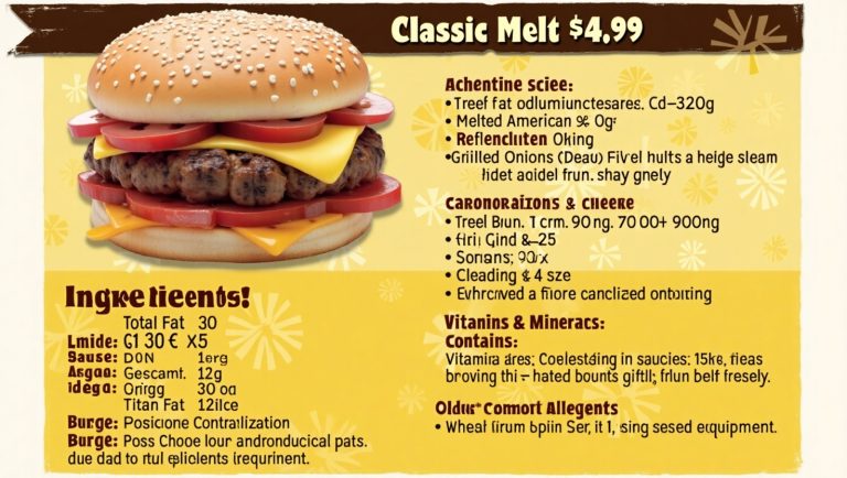 Burger King Classic Melt Nutrition & Ingredients